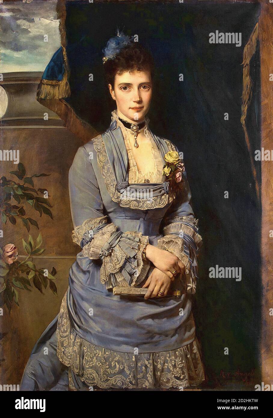 Angeli Heinrich Von - Portrait of Grand Duchess Maria Fiodorovna - Austrian School - 19th  Century Stock Photo