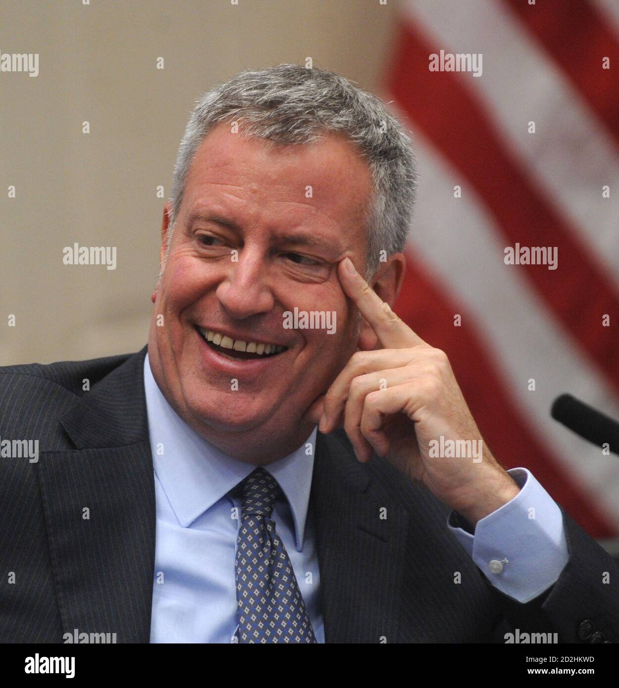 NEW YORK, NY - AUGUST 04: Incoming NYPD Commissioner James O'Neill, departing NYPD Commissioner William Bratton and New York City Mayor Bill De Blasio preside over a press conference regarding updated crime statistics at One Police Plaza on August 4, 2016 in New York City People:  Bill de Blasio Credit: Hoo-me / MediaPunch Stock Photo