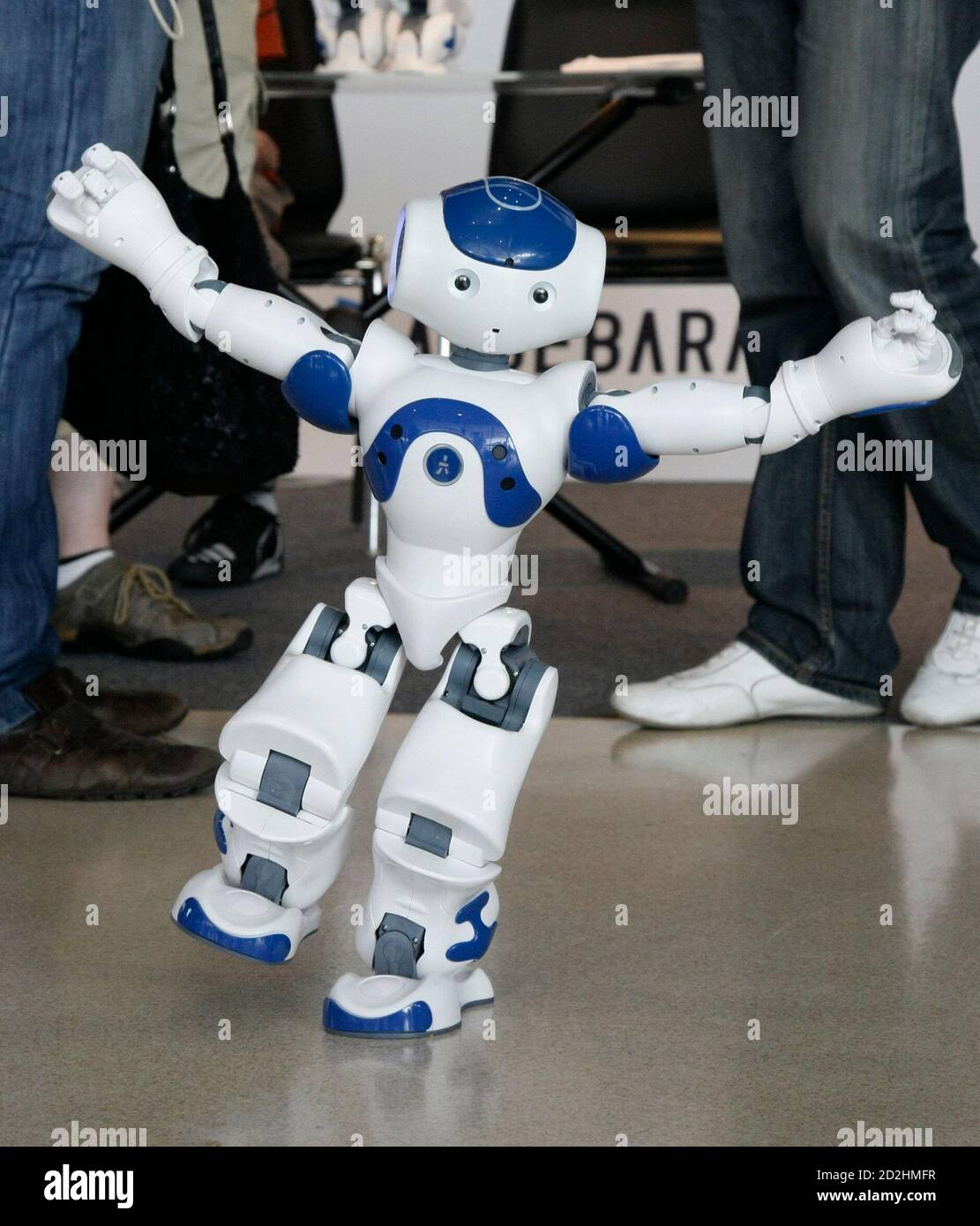 A humanoid robot Nao performs during the RoboCup 2009 in Graz July 3, 2009.  RoboCup, one of the largest and most important event for intelligent and  autonomous robots, attracts the best robot