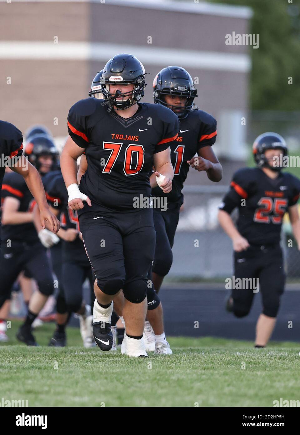 Football action with Rigby vs Post Falls High School in Post Falls