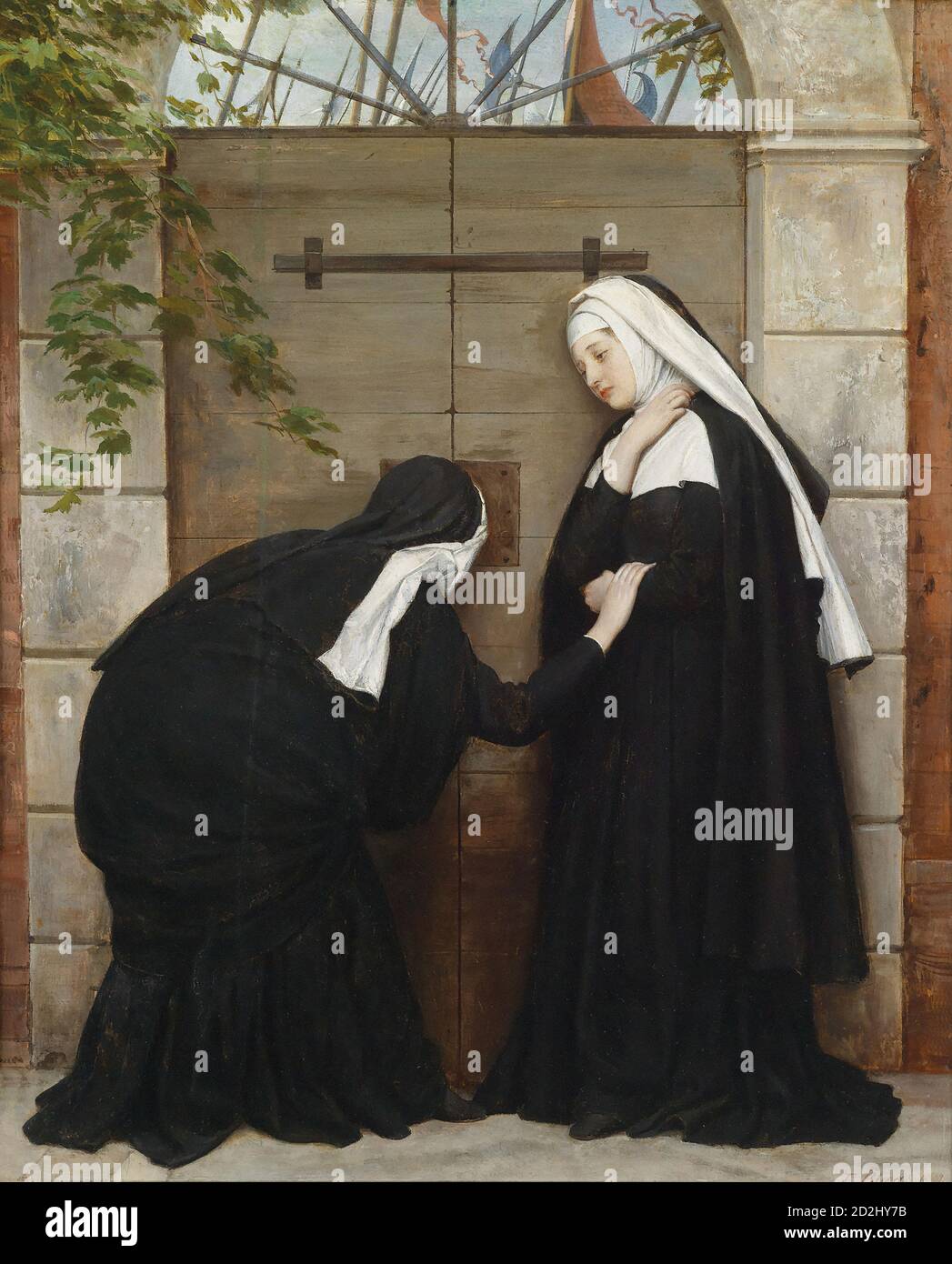 Blaas Eugene De - Nuns Under Threat - Austrian School - 19th  Century Stock Photo