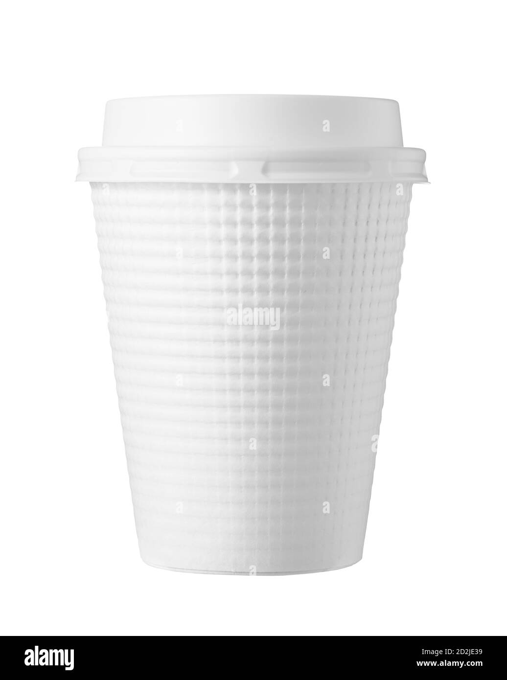 White paper cups for hot drinks on a white background Stock Photo