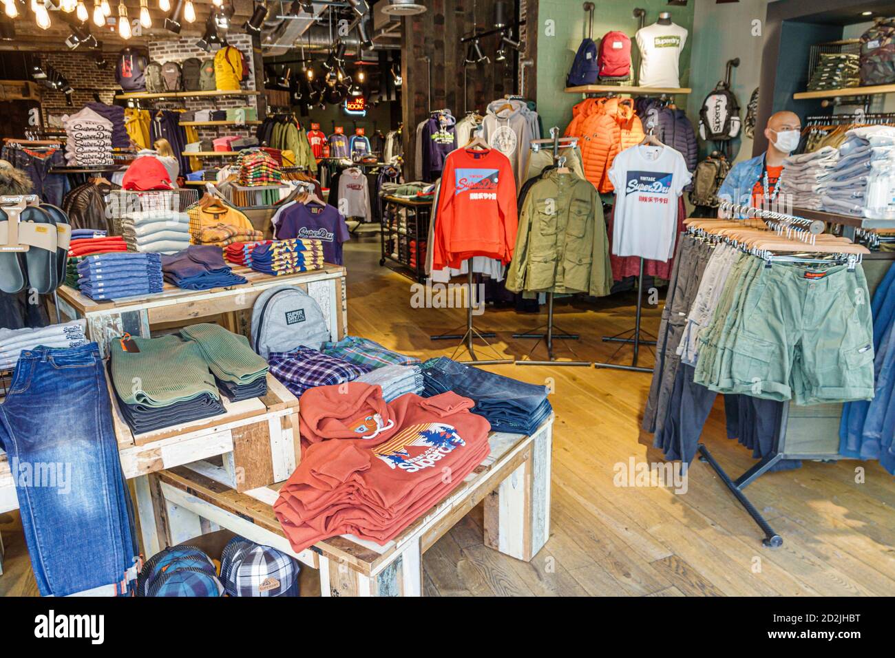 Orlando Florida,Lake Buena Vista,Walt Disney World Resort,Disney Springs, Superdry,UK clothing fashion forward brand,store,clothing,shopping shopper  sh Stock Photo - Alamy