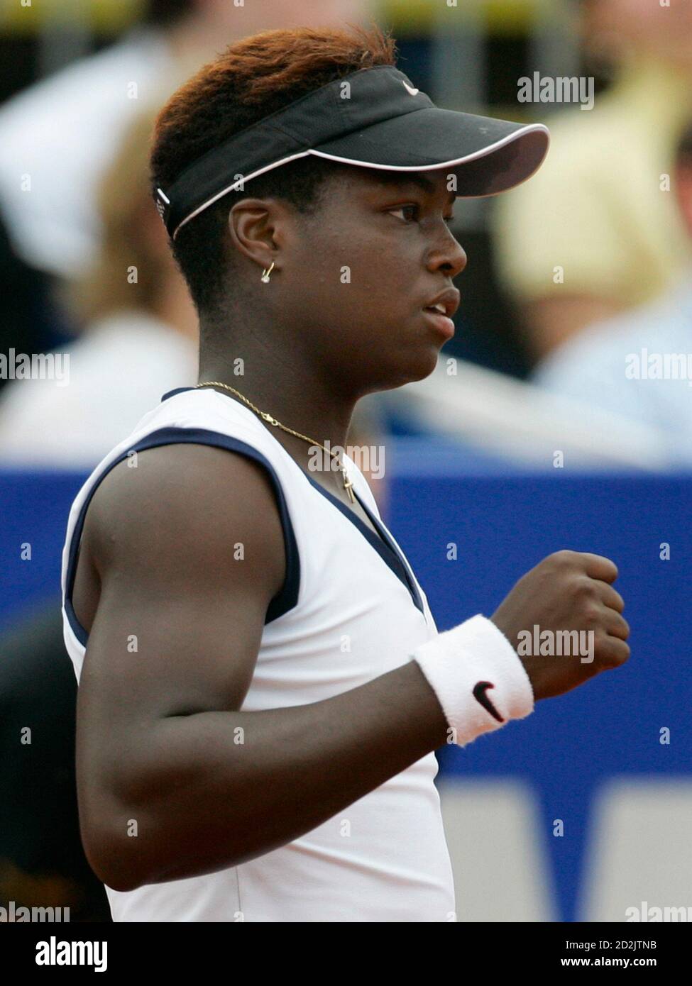 Jamea Jackson Reacts During Her Quarter Final Match Against Anna Lena Groenefeld Of Germany At The Fed Cup Tennis Tournament In Ettenheim About 110 Km 68 75 Miles South Of Stuttgart April 22 2006 Reuters Michaela