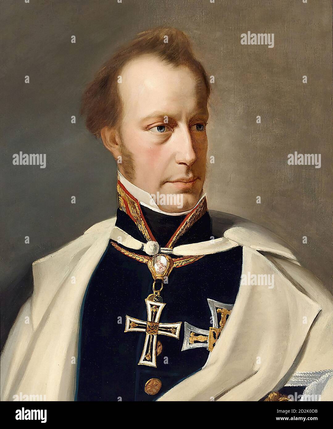 Einsle Anton - Archduke Anton Victor - Portrait in Uniform with the Grand Master's Cross of the Teutonic Order - Austrian School - 19th  Century Stock Photo