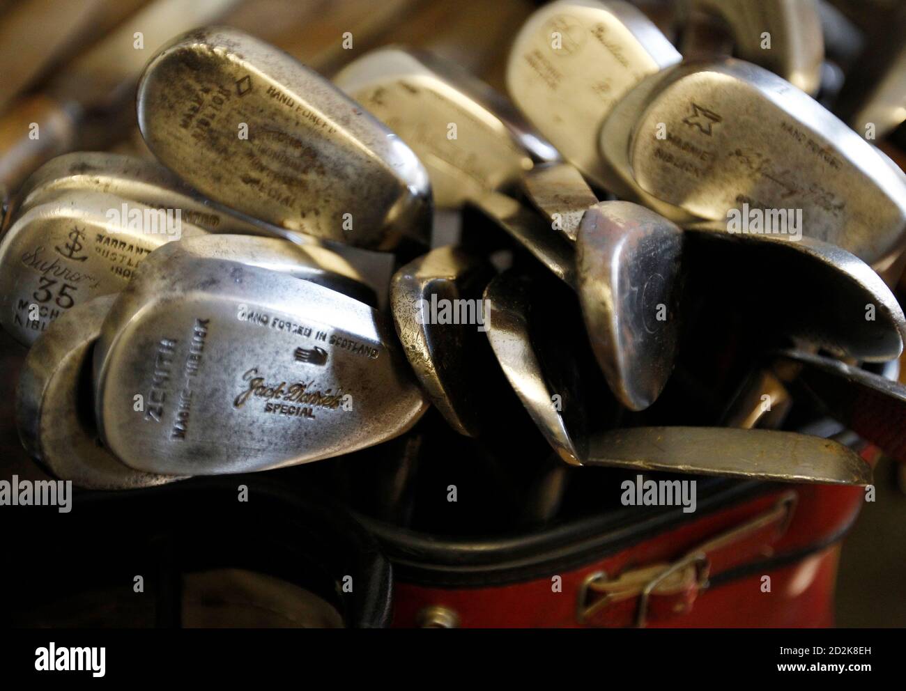 A bag of golf clubs for sale at Auchterlonies' sporting goods ...