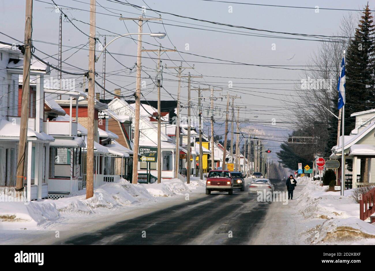 A general view of the Quebec town of Herouxville, February 11, 2007. A Muslim group of women met with the residents to voice their objection to the town council's recently passed code of social norms that new immigrants would have to adhere to.   REUTERS/Shaun Best        (CANADA) Stock Photo