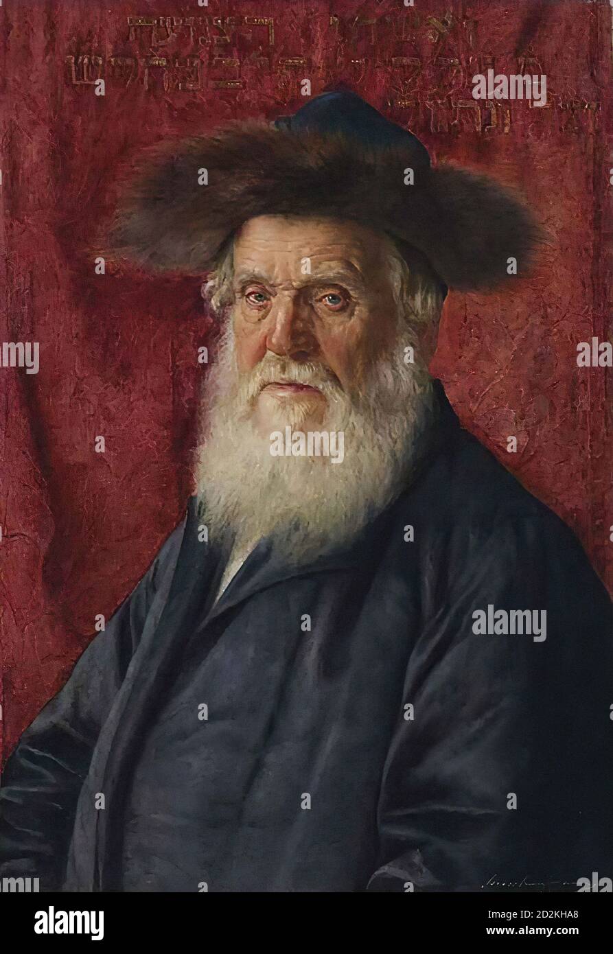 Isador Rabbi Kaufmann Isidor - Portrait of the Rabbi of Nadvorno - Austrian School ...