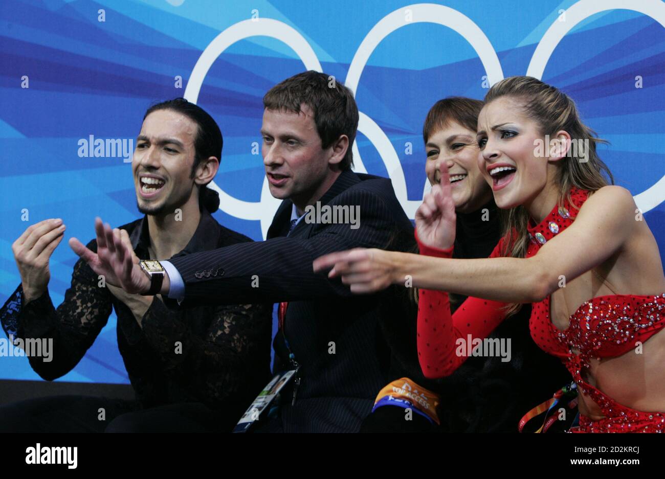 Tanith Belbin R And Benjamin Agosto L From The U S React On Their Points After Their