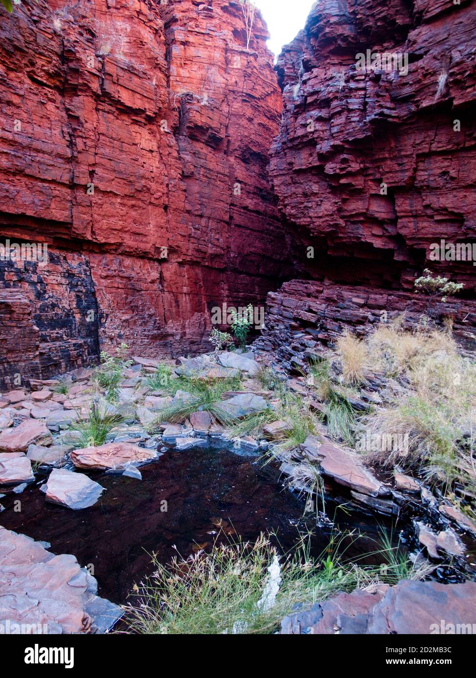 Pool in Weano Gorge just before it narrows, Karijini National Park, Western Australia Stock Photo