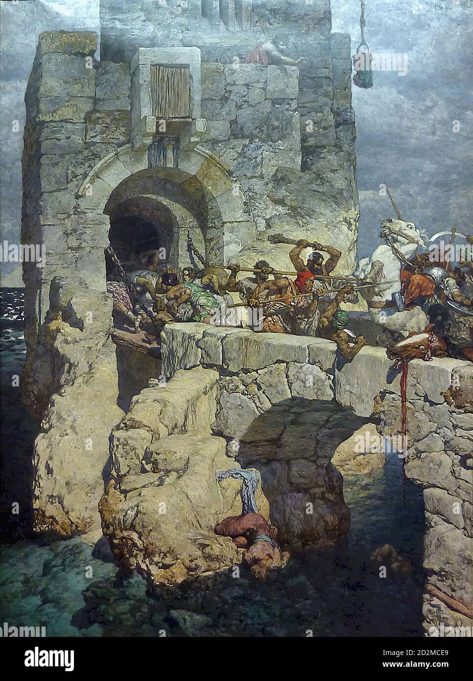 Rothaug Alexander - Kampf Auf Der Brücke - Austrian School - 19th ...