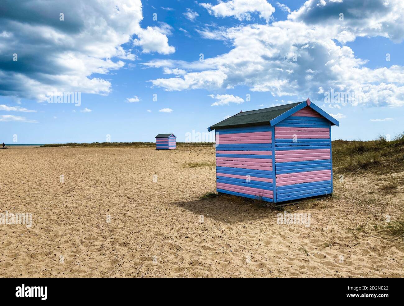 Great Yarmouth Beach Cabins In A Summer Day Traditional UK Cabin On An