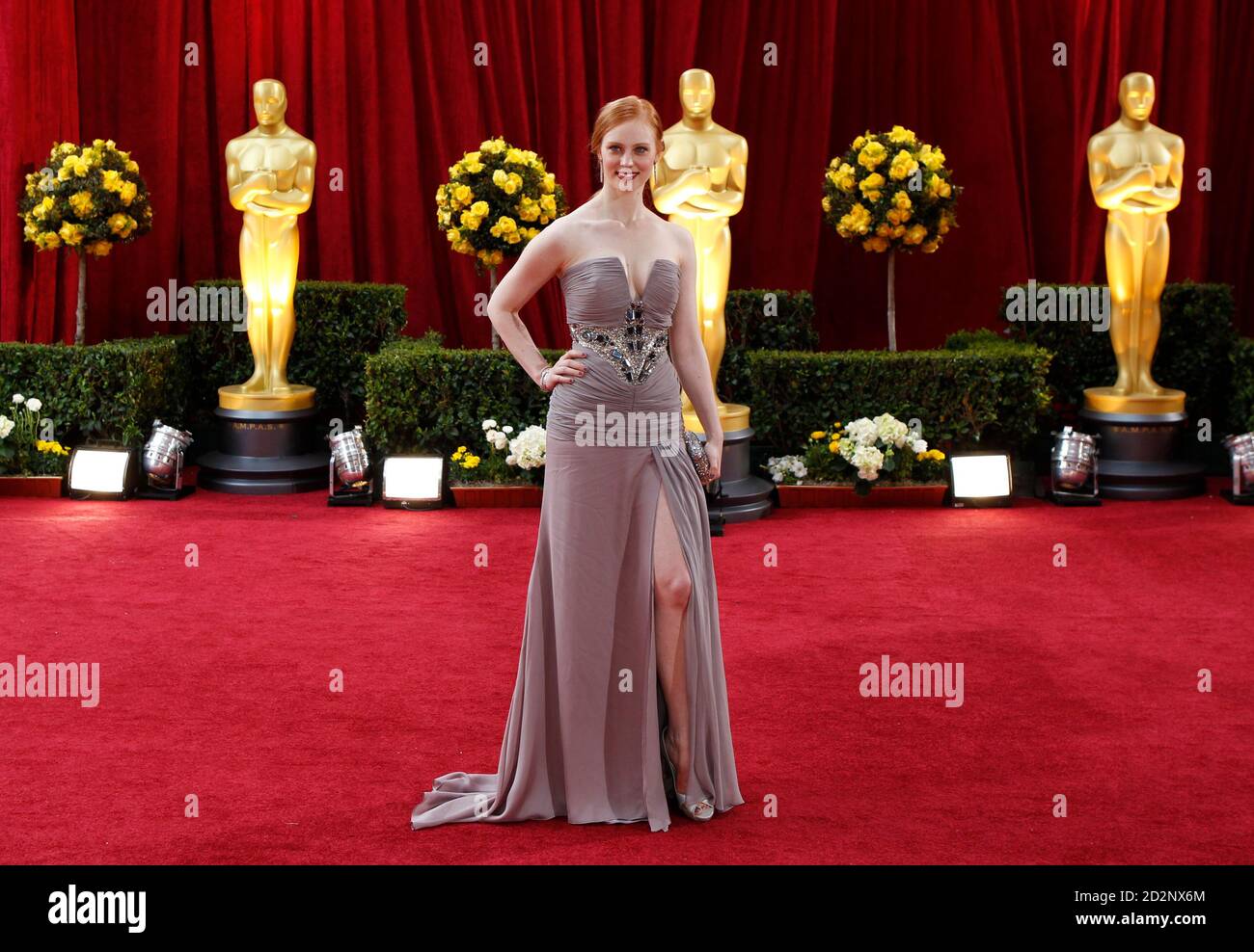 Actress Deborah Ann Woll poses for photographers as she arrives at the 82nd Academy Awards in Hollywood, March 7, 2010.   REUTERS/Lucas Jackson   (UNITED STATES)   (OSCARS-ARRIVALS - Tags: ENTERTAINMENT) Stock Photo