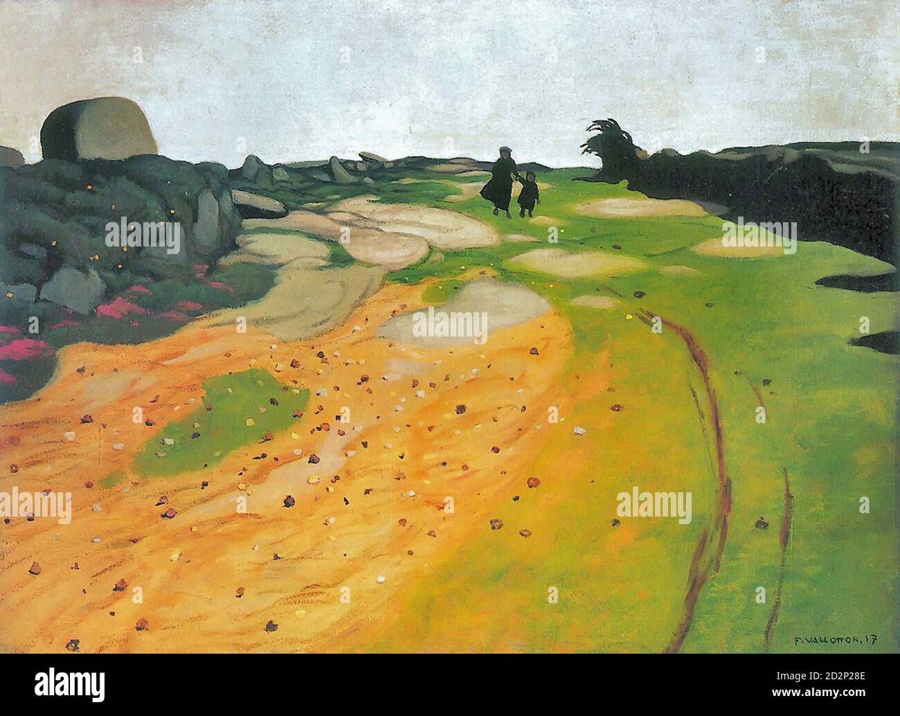 Vallotton Felix - Bretonische Heidelandschaft - Swiss School - 19th  Century Stock Photo