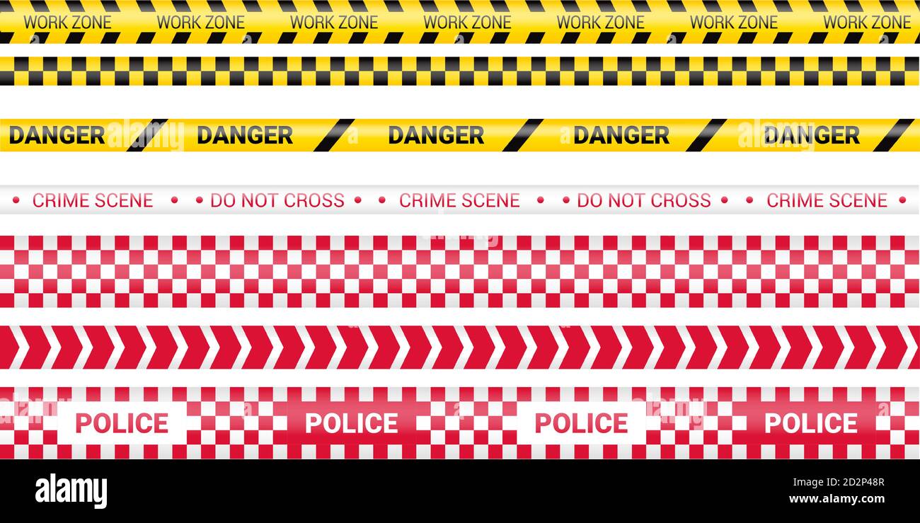 Police tape, crime danger line. Caution police lines isolated. Warning