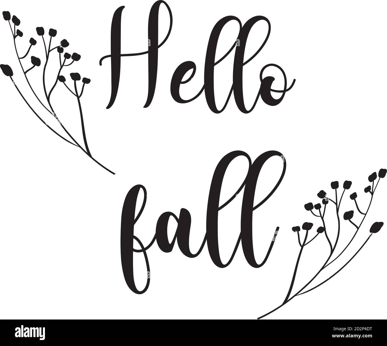 vector illustration of hello fall autumn leaf. Stock Vector