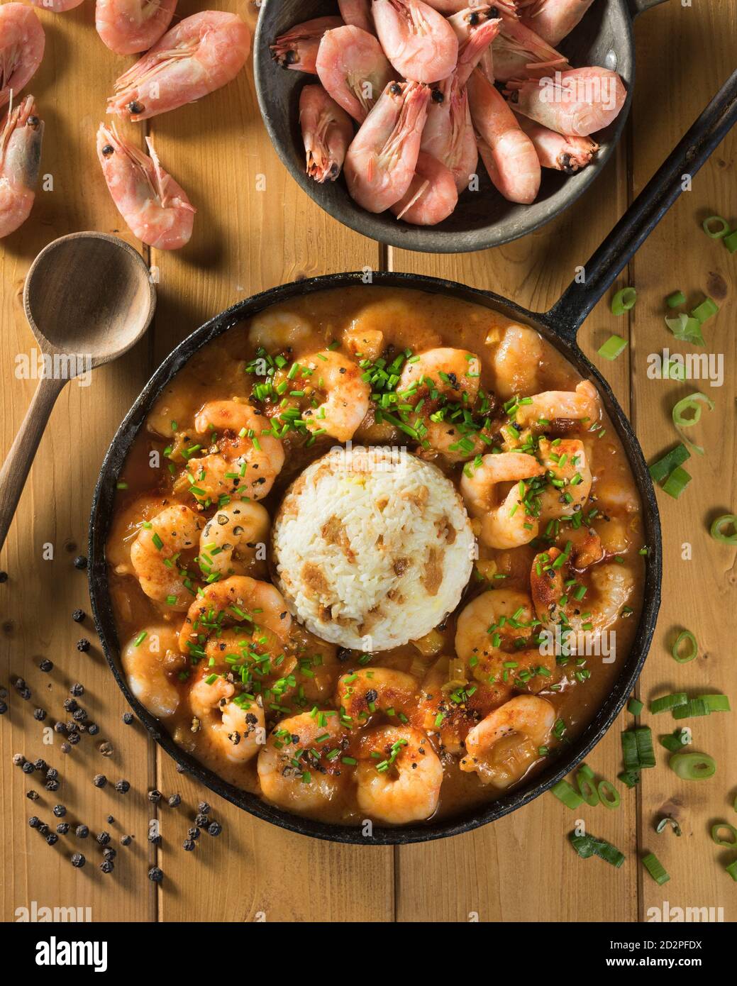 Shrimp Etouffee. New Orleans seafood stew. Louisiana Food USA Stock Photo