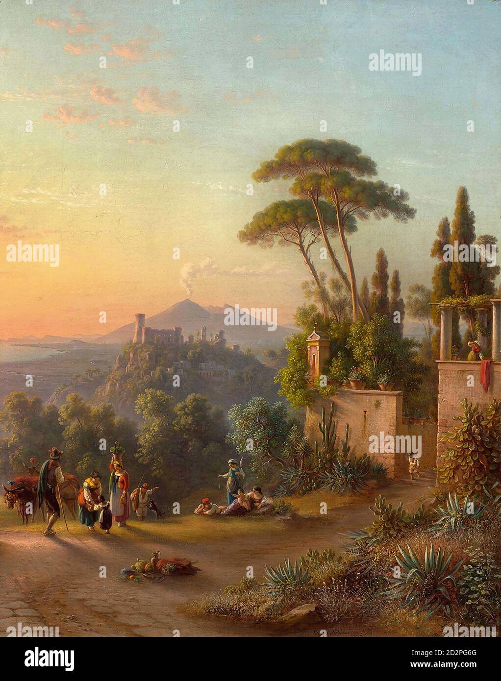 Bühlmann Johann Rudolf - Ansicht Von Castellamare DI Stabia - Swiss School - 19th  Century Stock Photo