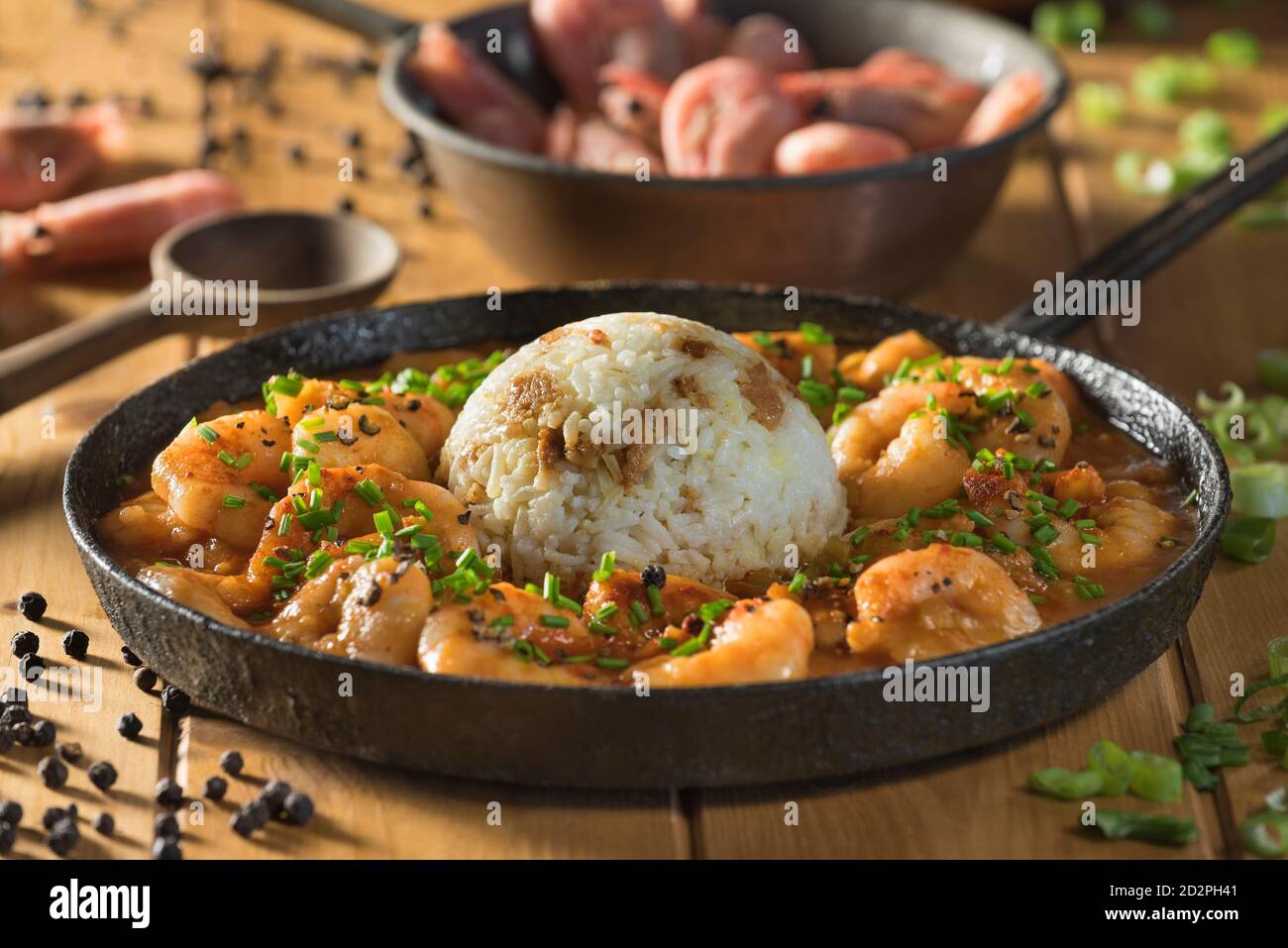 Shrimp Etouffee. New Orleans seafood stew. Louisiana Food USA Stock Photo