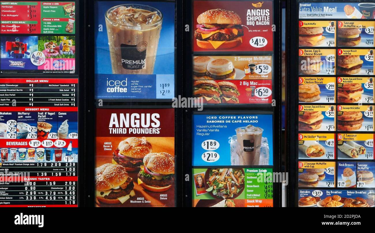 Mcdonalds drive thru menu hi-res stock photography and images - Alamy