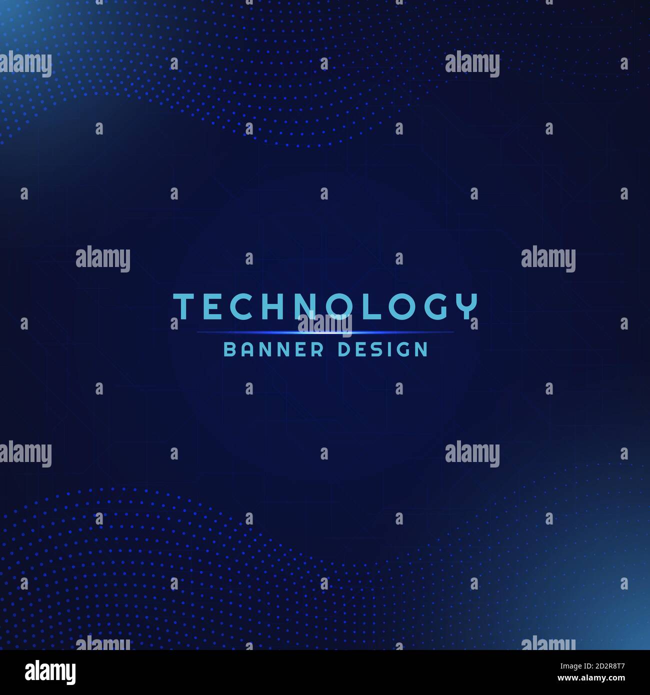 Technology banner dot pattern wave flow design. vector illustration. Stock Vector