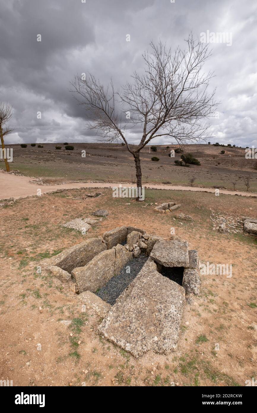 necrópolis, parque arqueológico de Segóbriga, Saelices, Cuenca, Castilla-La Mancha, Spain Stock Photo