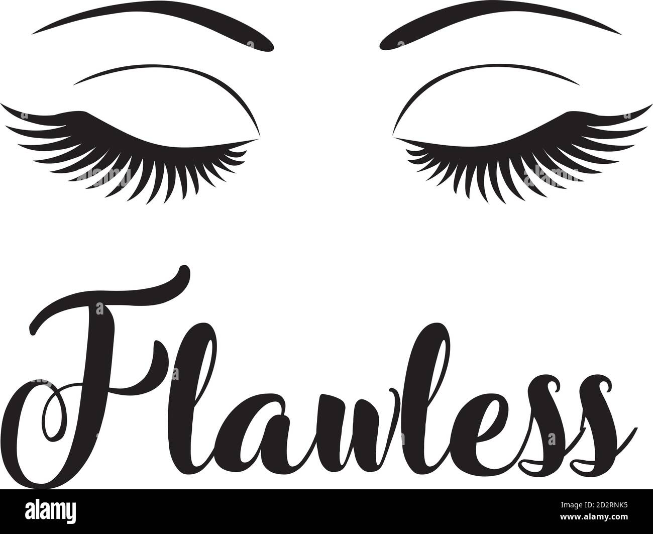 vector illustration of eyes with long lashes, flawless. Stock Vector