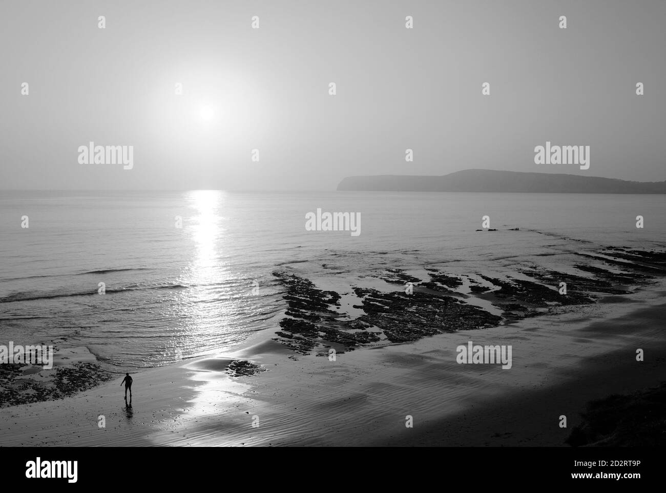 Sunset at Compton Bay Isle of Wight Stock Photo Alamy
