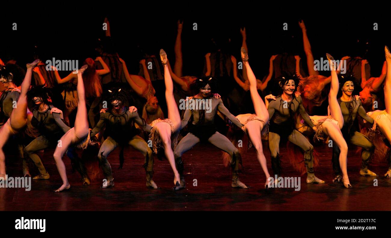 Dancers perform on stage during the "Igor Moiseyev Ballet Tour" in Budapest  November 23, 2008. REUTERS/Karoly Arvai (HUNGARY Stock Photo - Alamy