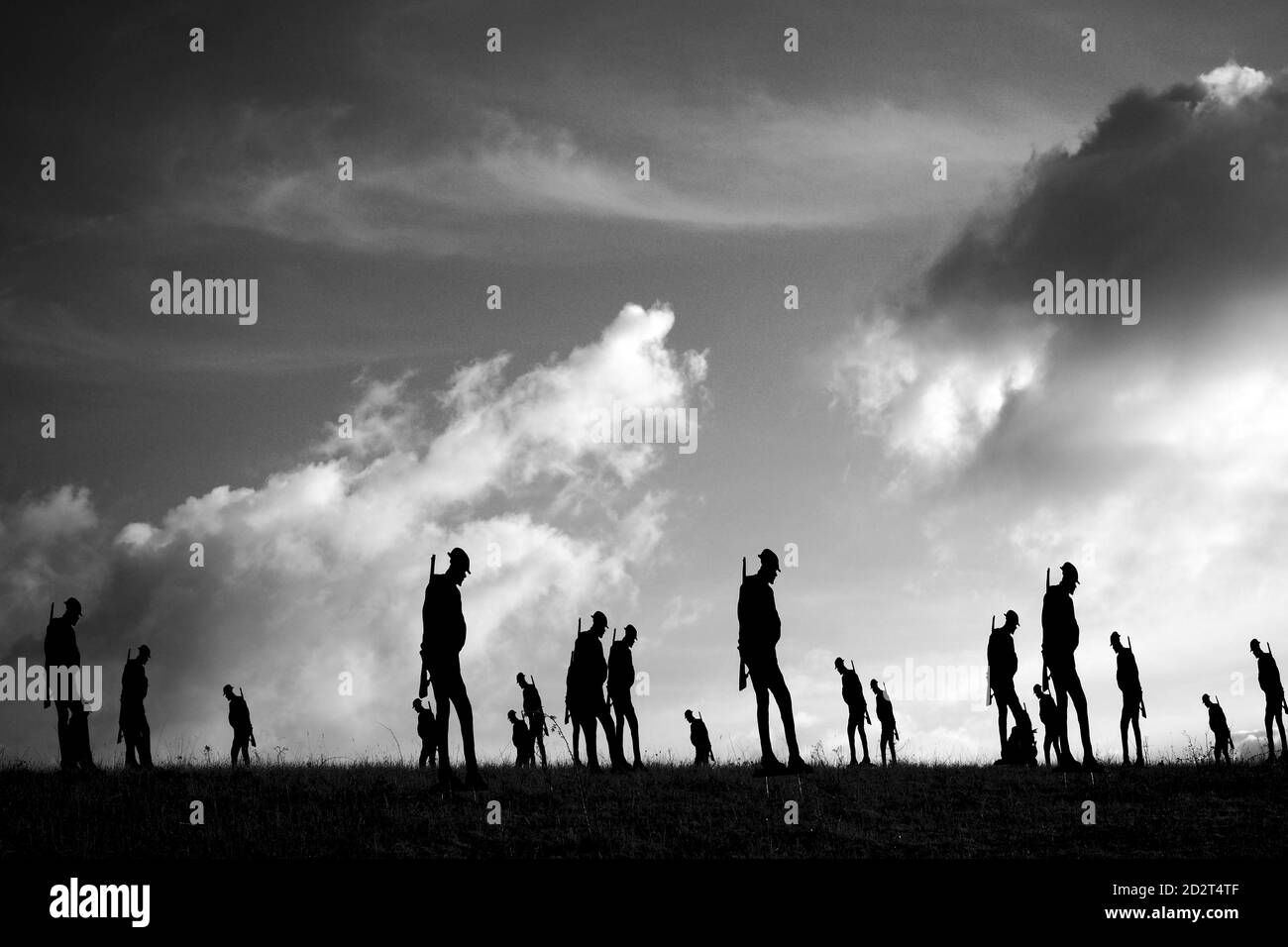 First World War memorial silhouettes Stock Photo
