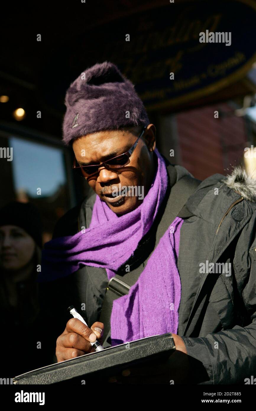 Actor Samuel L Jackson Walks Along Main Street During The 2007 Sundance Film Festival In Park City Utah January 24 2007 Jackson Stars In Two Movies Resurrecting The Champ And Black Snake