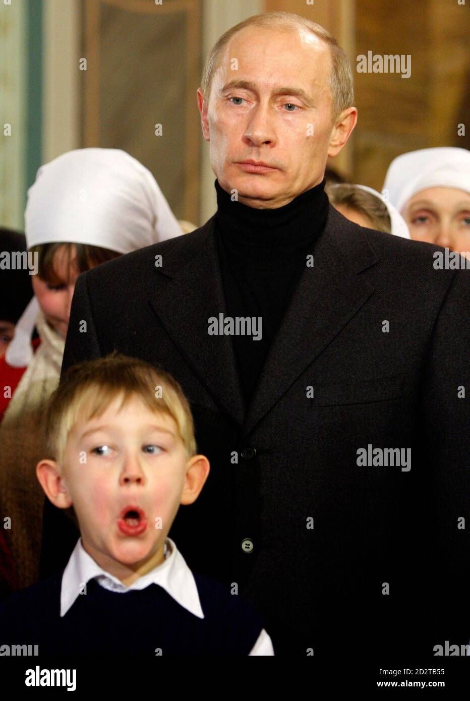 Russia S President Vladimir Putin Attends A Christmas Eve Service At A Church In The Ancient Russian Town Of Veliky Ustyug In The Vologda Region About 500 Km 311 Miles North Of Moscow