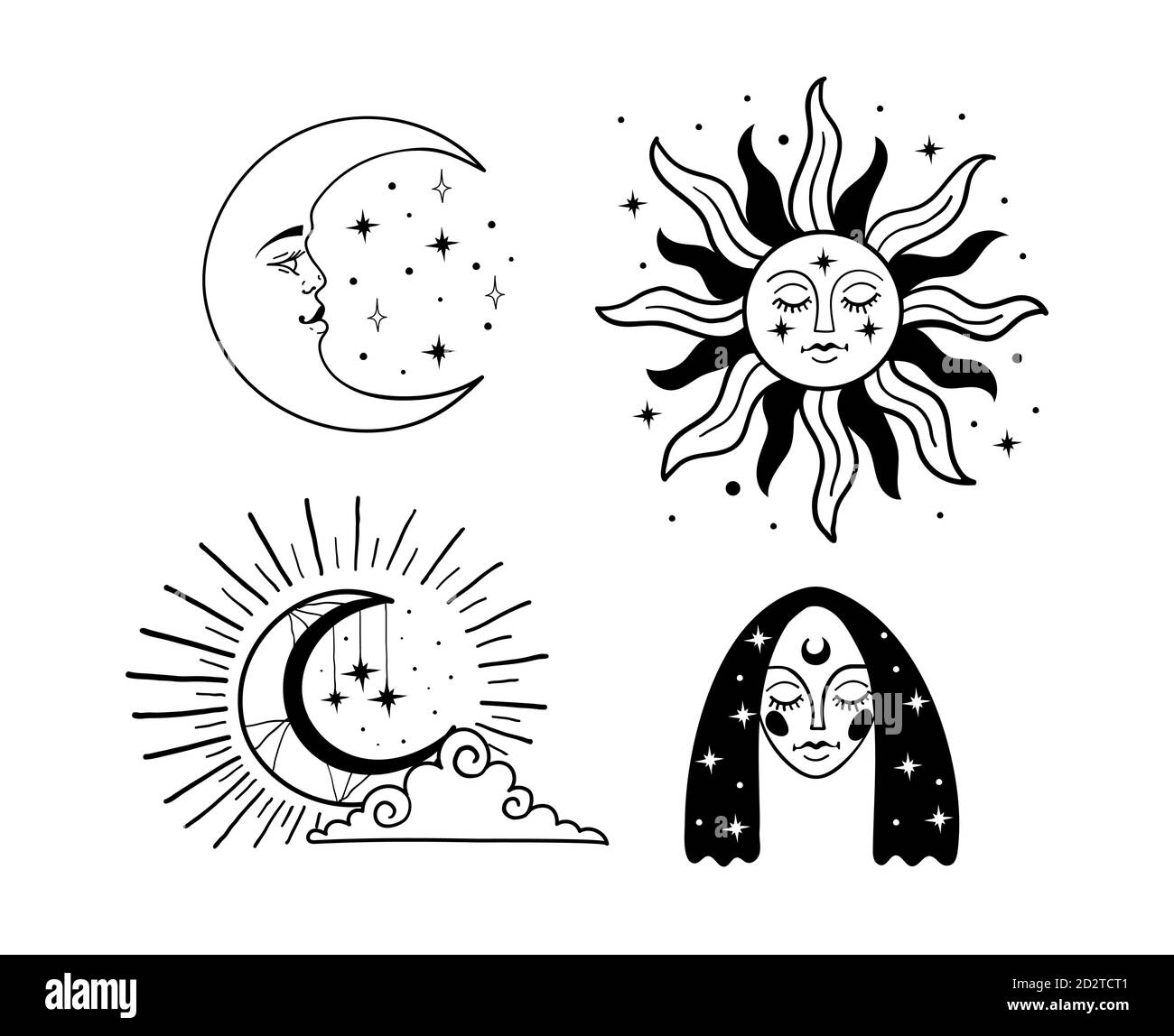 sun moon star clipart