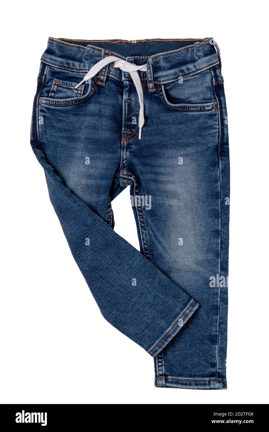 Jeans isolated. Trendy stylish blue 