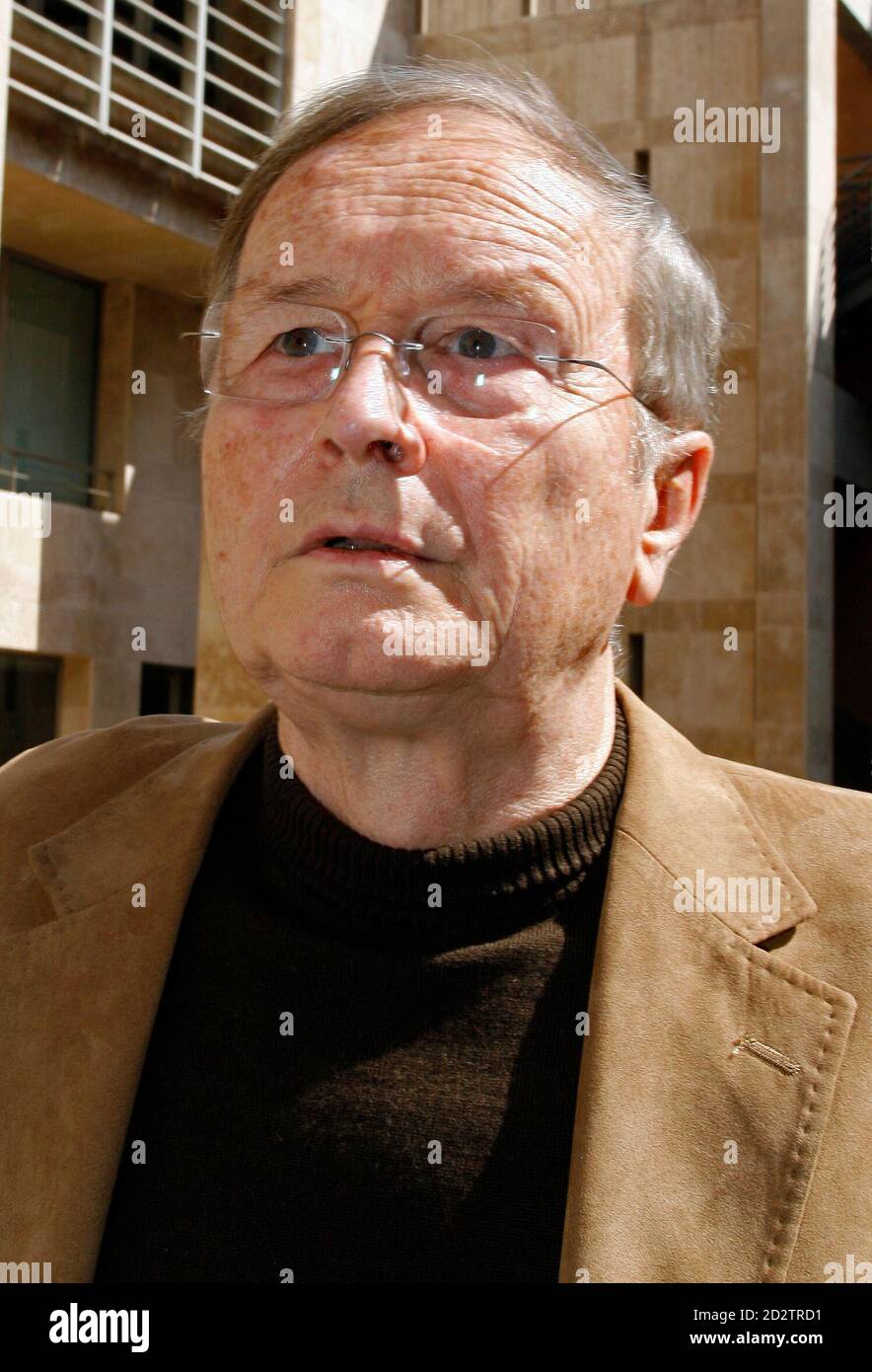 French former lawyer Jean-Maurice Agnelet arrives at the courthouse in  Aix-en-Provence, south-eastern France for the start of his trial in the  court of appeals regarding the 1977 disappearance of casino heir Agnes