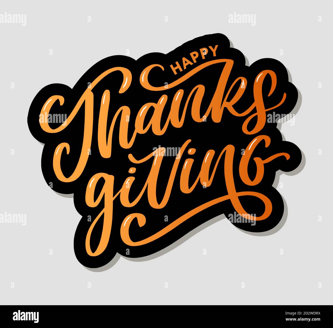 happy thanksgiving lettering calligraphy text brush vector Stock Vector ...
