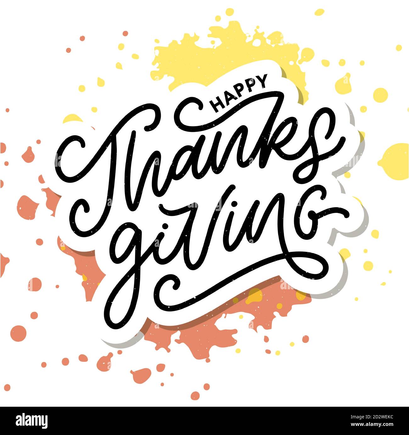 happy thanksgiving lettering calligraphy text brush vector Stock Vector ...