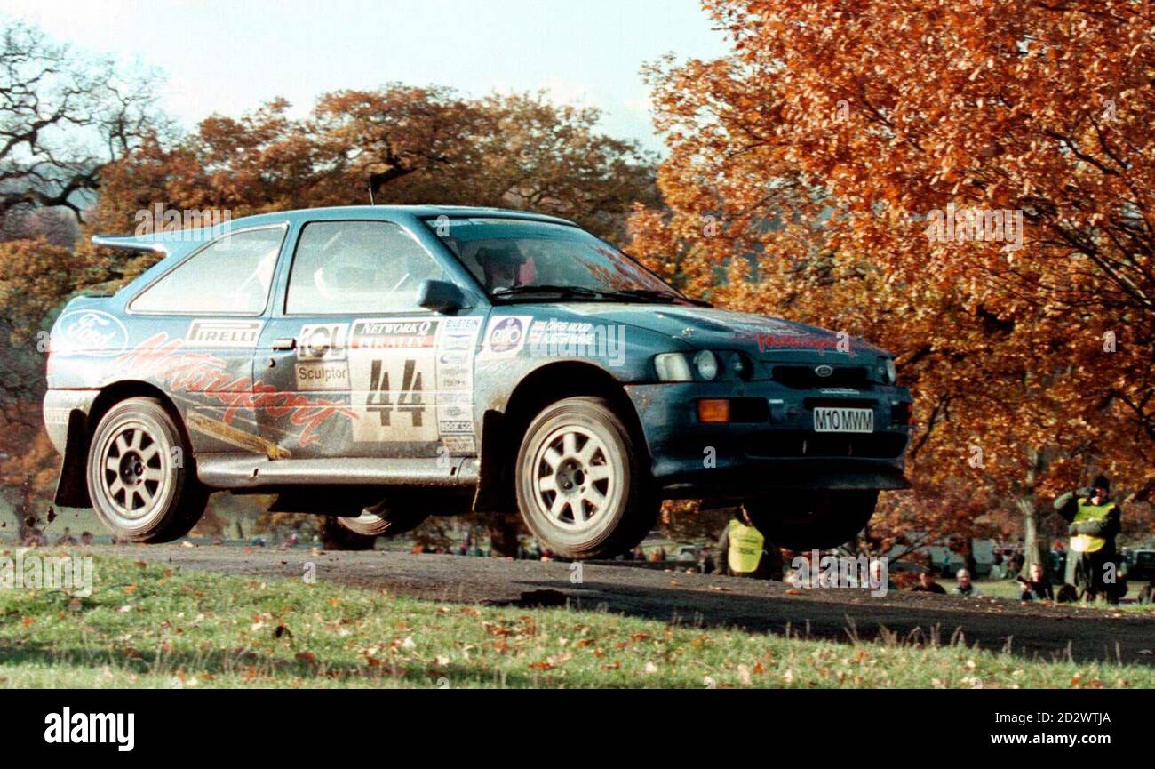 LIFTOFF FOR ALISTER McRAE, BROTHER OF COLIN McRAE AS HE COMPLETES THE
