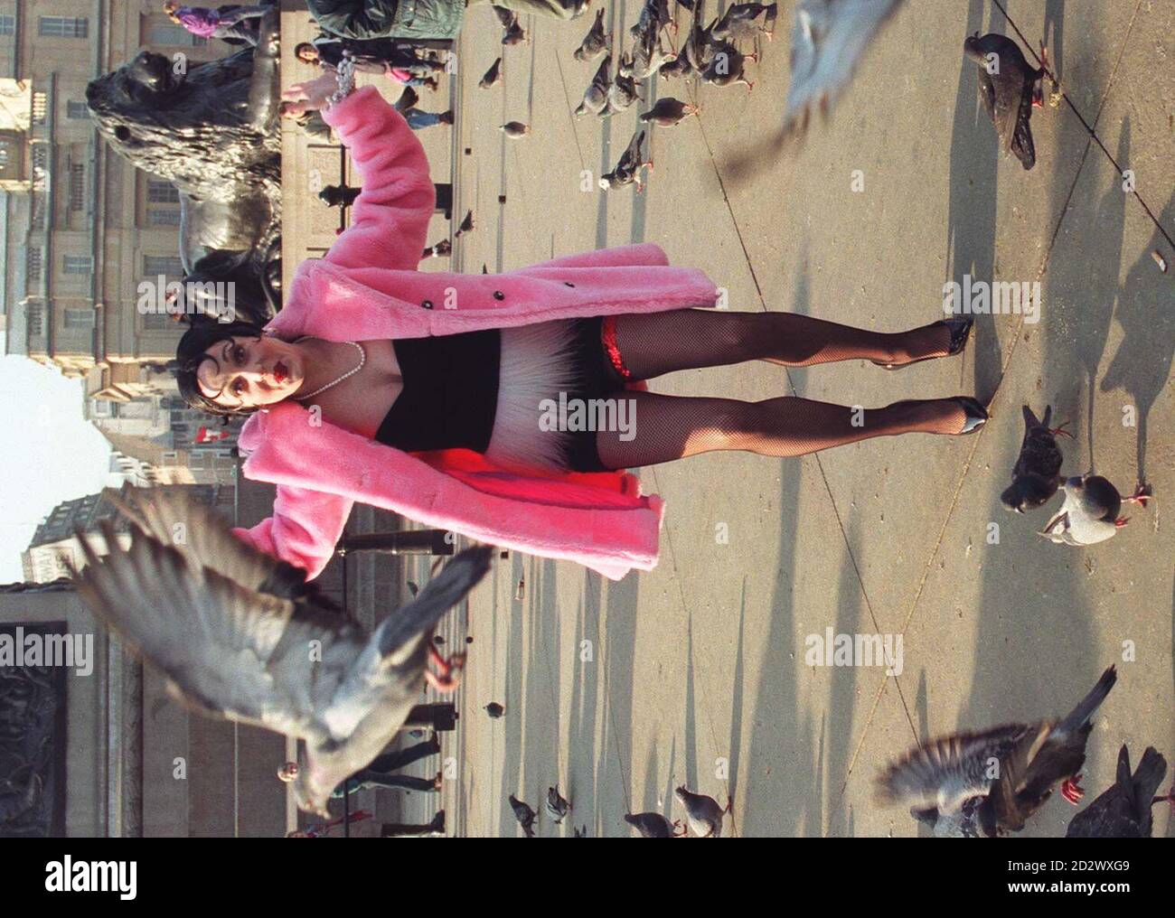 Betty Boop lookalike Debbi Fuhrman arrives in London's Trafalgar Square today (Thursday) at the launch of a celebration of the 1930's cartoon character's 65th birthday. The Max Fleischer-created character is spearheading a campaign to preserve pre-1950's cartoon animation. Stock Photo