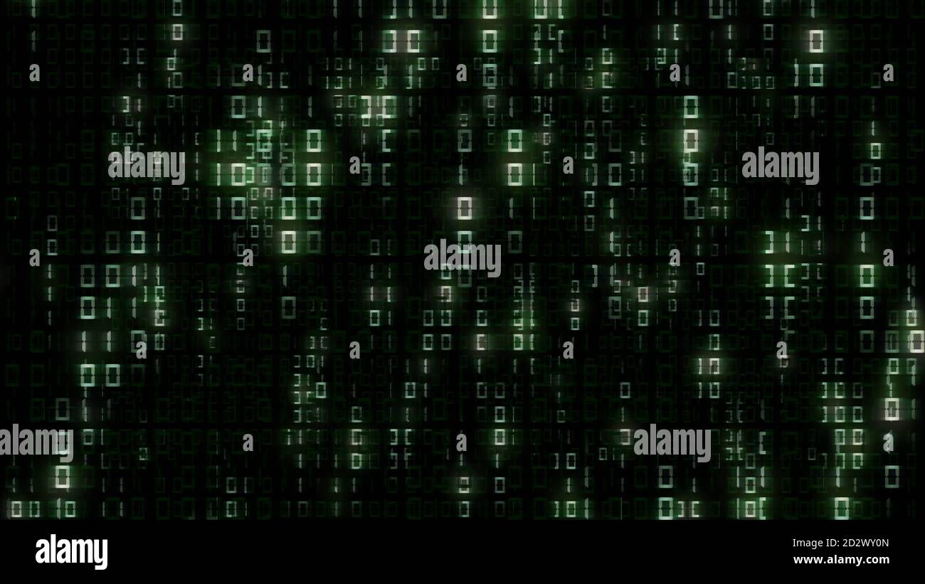 Abstract futuristic background of binary code in green color with ...
