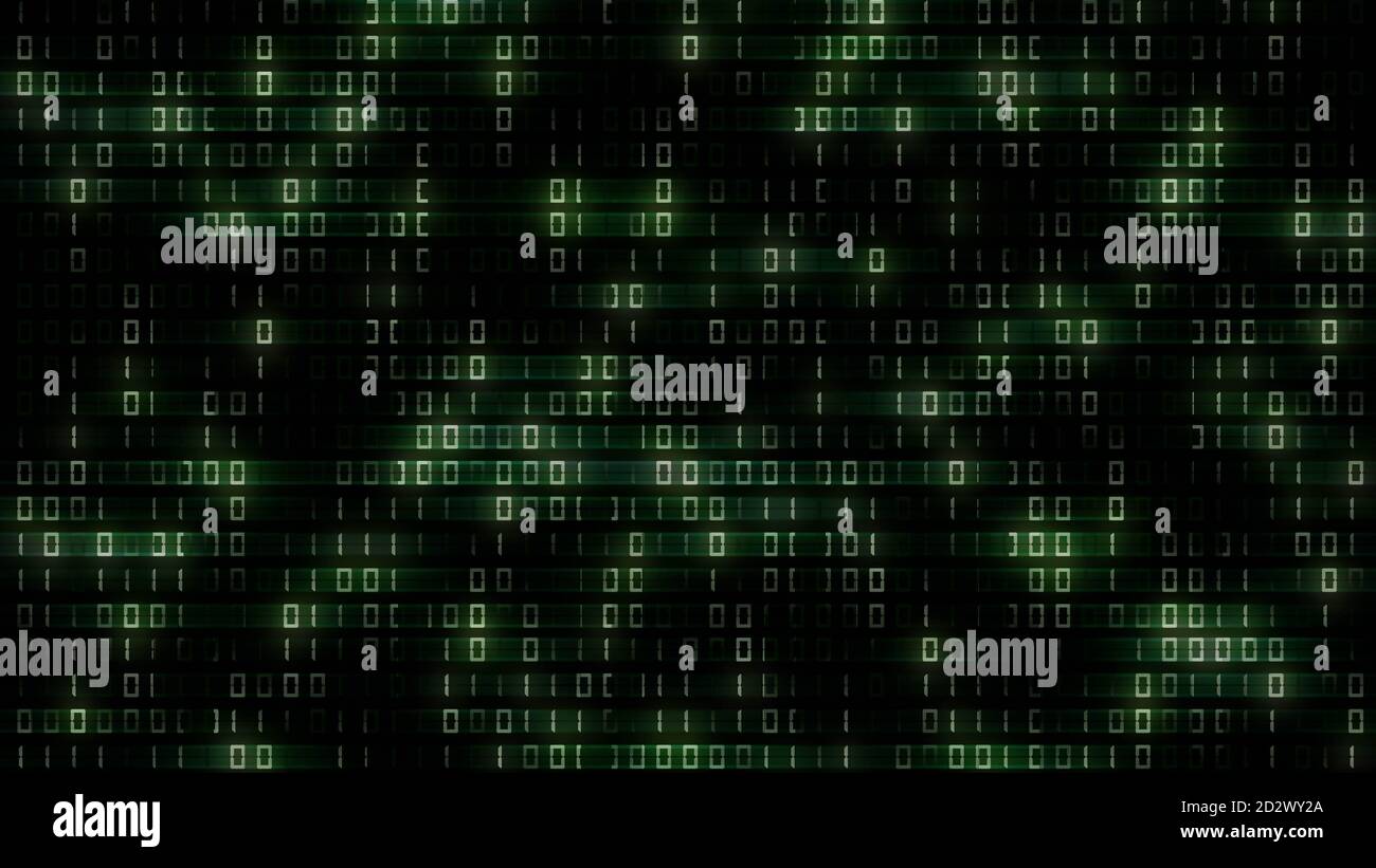 Abstract futuristic background of binary code in green color with ...