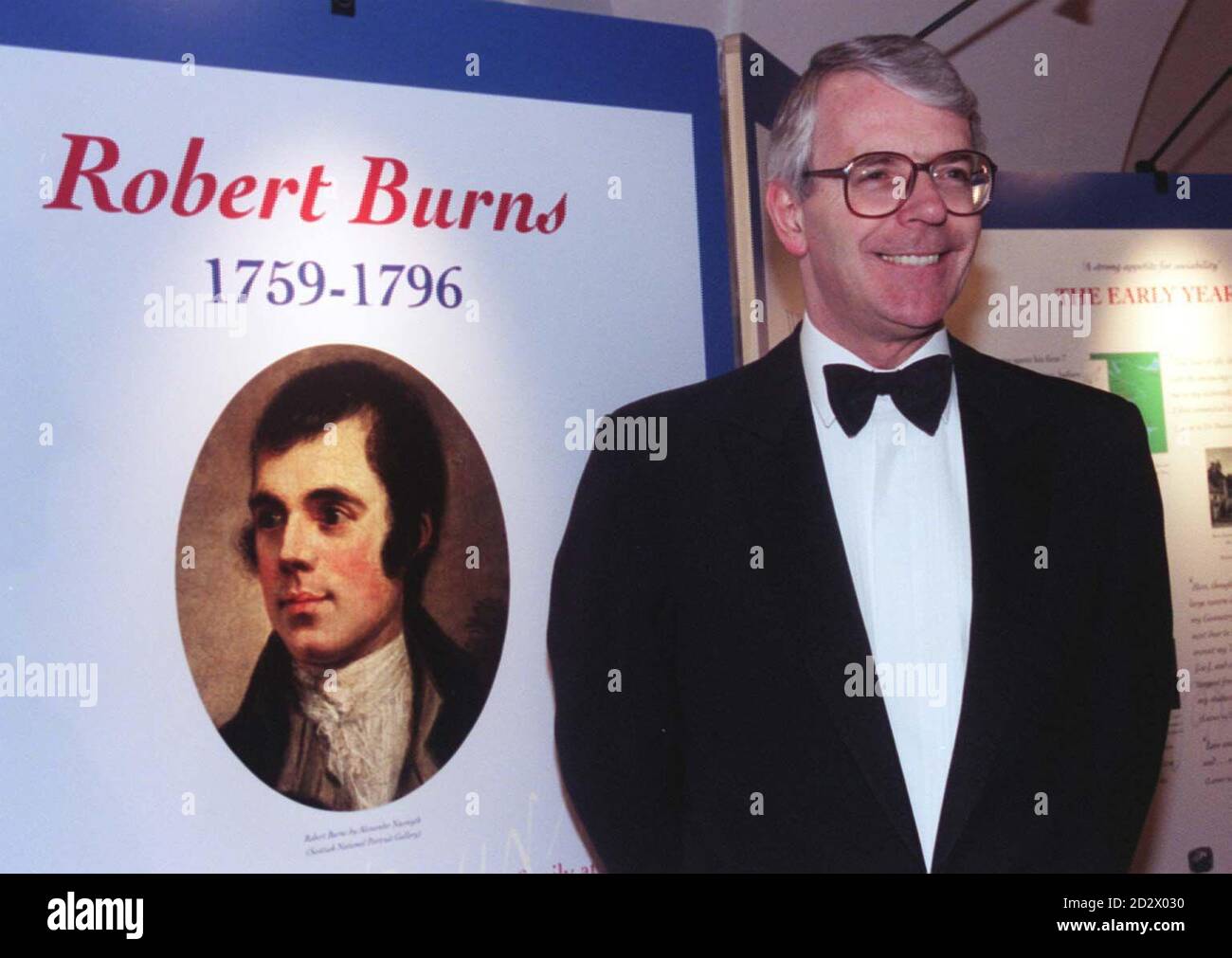 Prime Minister John Major at a dinner at Banqueting House honouring the bicentenary of the death of philosopher and poet Robert Burns. Stock Photo