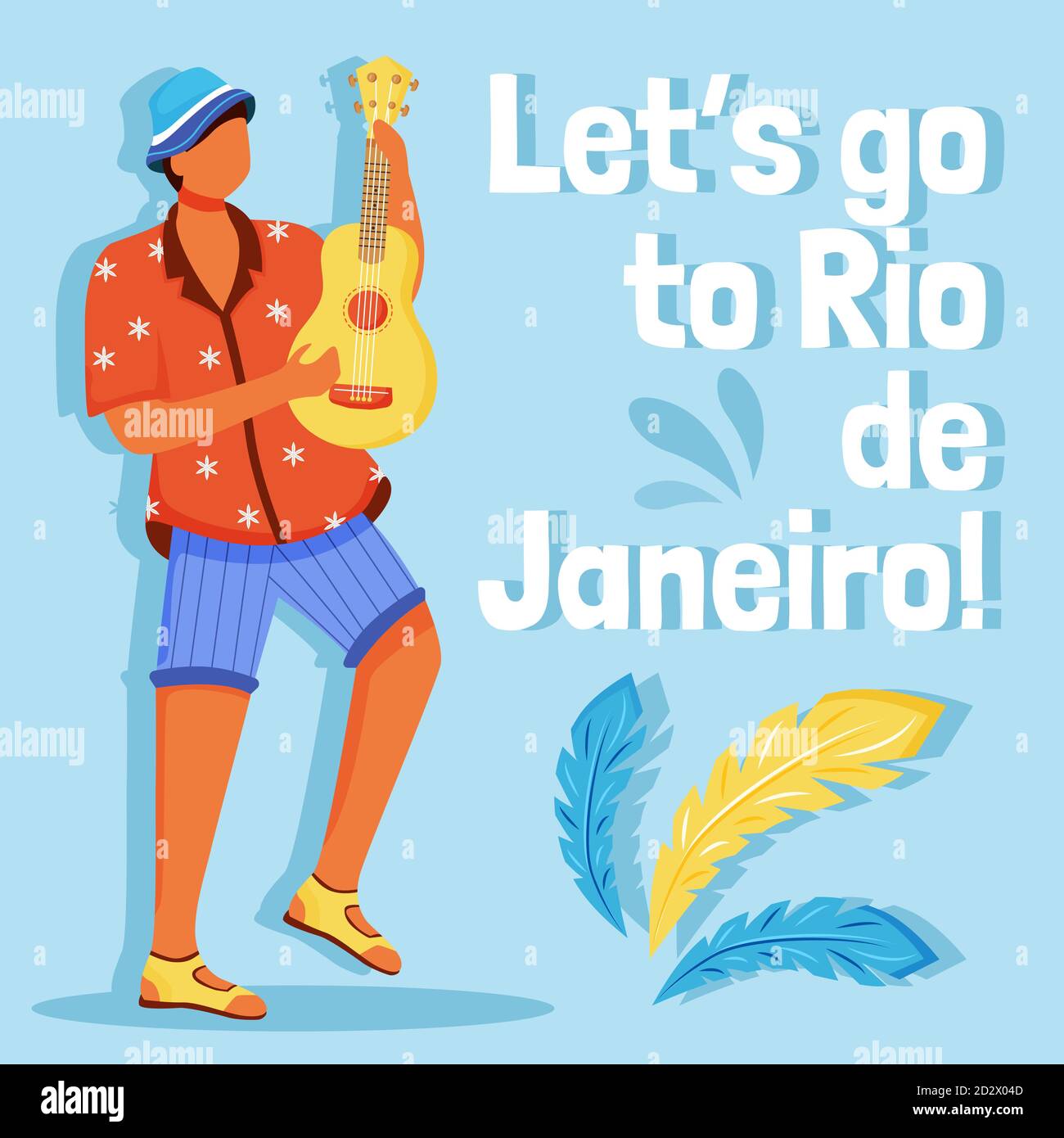 Brazil carnival social media post mockup. Lets go to Rio de Janeiro Brazil carnival social media post mockup. Lets go to Rio de Janeiro