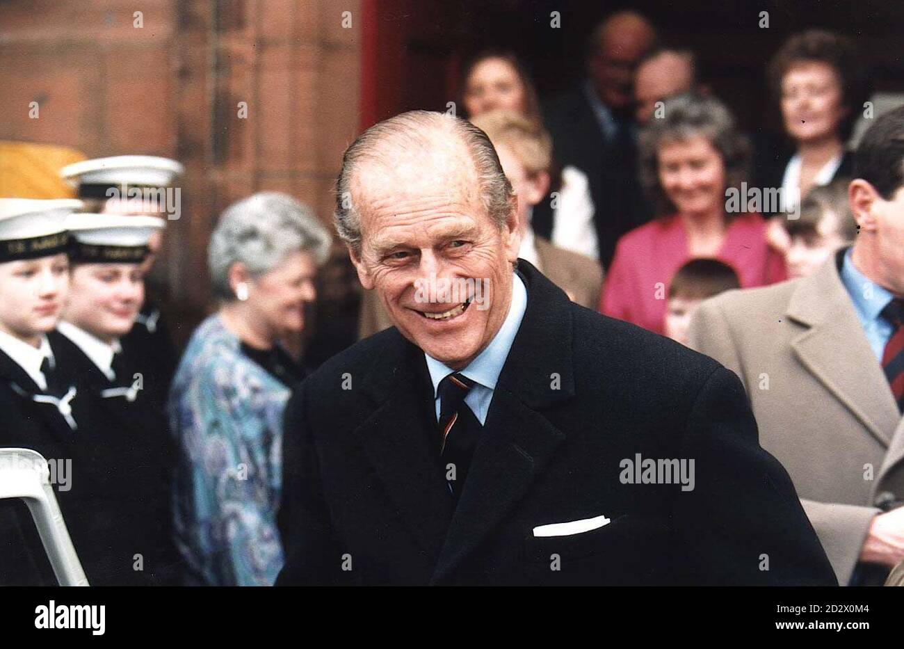 A local legend that has raged for over 30 years was laid to rest today (Friday) during a visit to Methill, Fife by the Duke of Edinburgh where he put the record straight by denying he once branded the place a right dump. See PA Story ROYAL Duke. PA Photos. Stock Photo