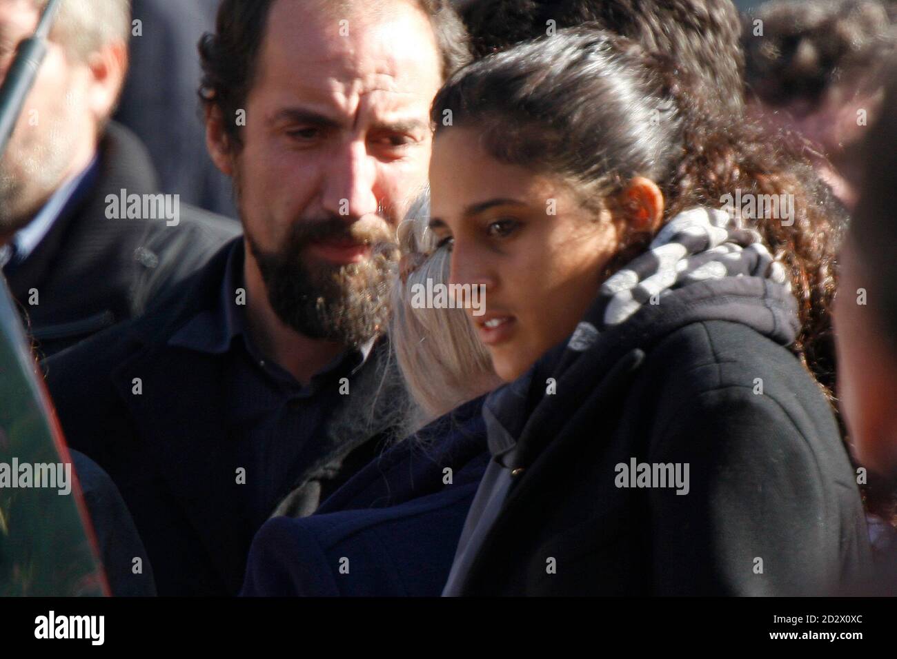 Roxane Depardieu Daughter Of French Actor Gerard Depardieu Looks At The Coffin Of Her Half Brother French Actor Guillaume Depardieu After The Funeral Ceremony In Bougival Near Paris October 17 08 French Film