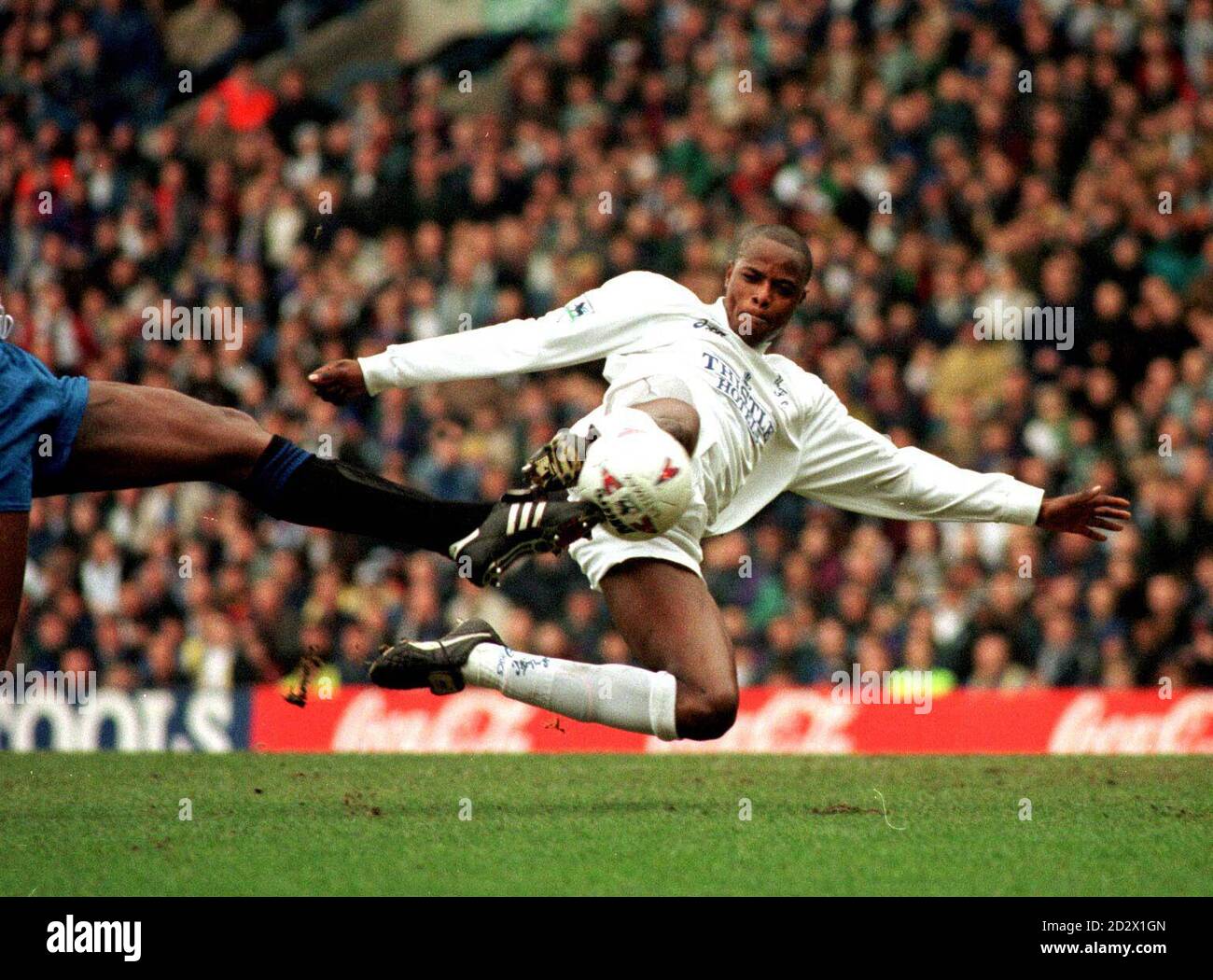 Leeds United's first goal scorer Phil Masinga comes close with an early attempt Stock Photo Alamy
