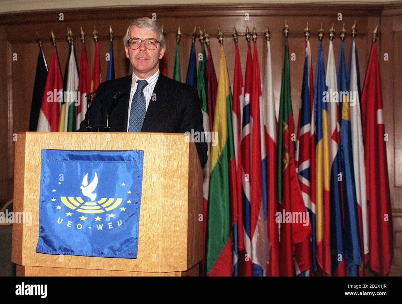 Prime Minister John Major addresses the Assembly of Western European Union conference at Church House, central London. Stock Photo