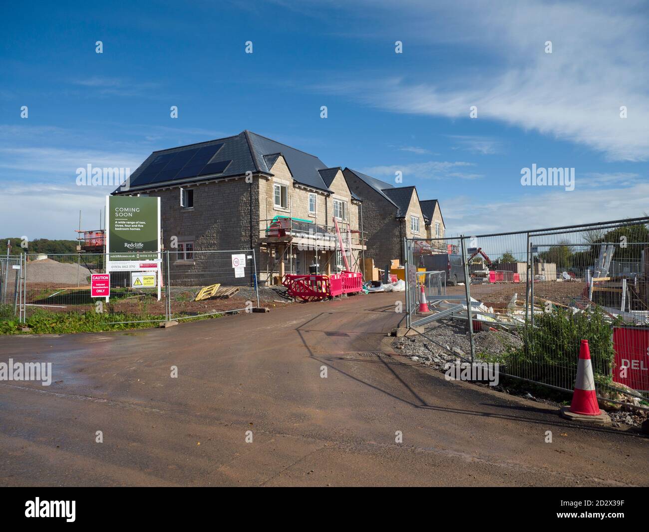 New homes being constructed in the rural village of Wrington, North Somerset, England. Stock Photo