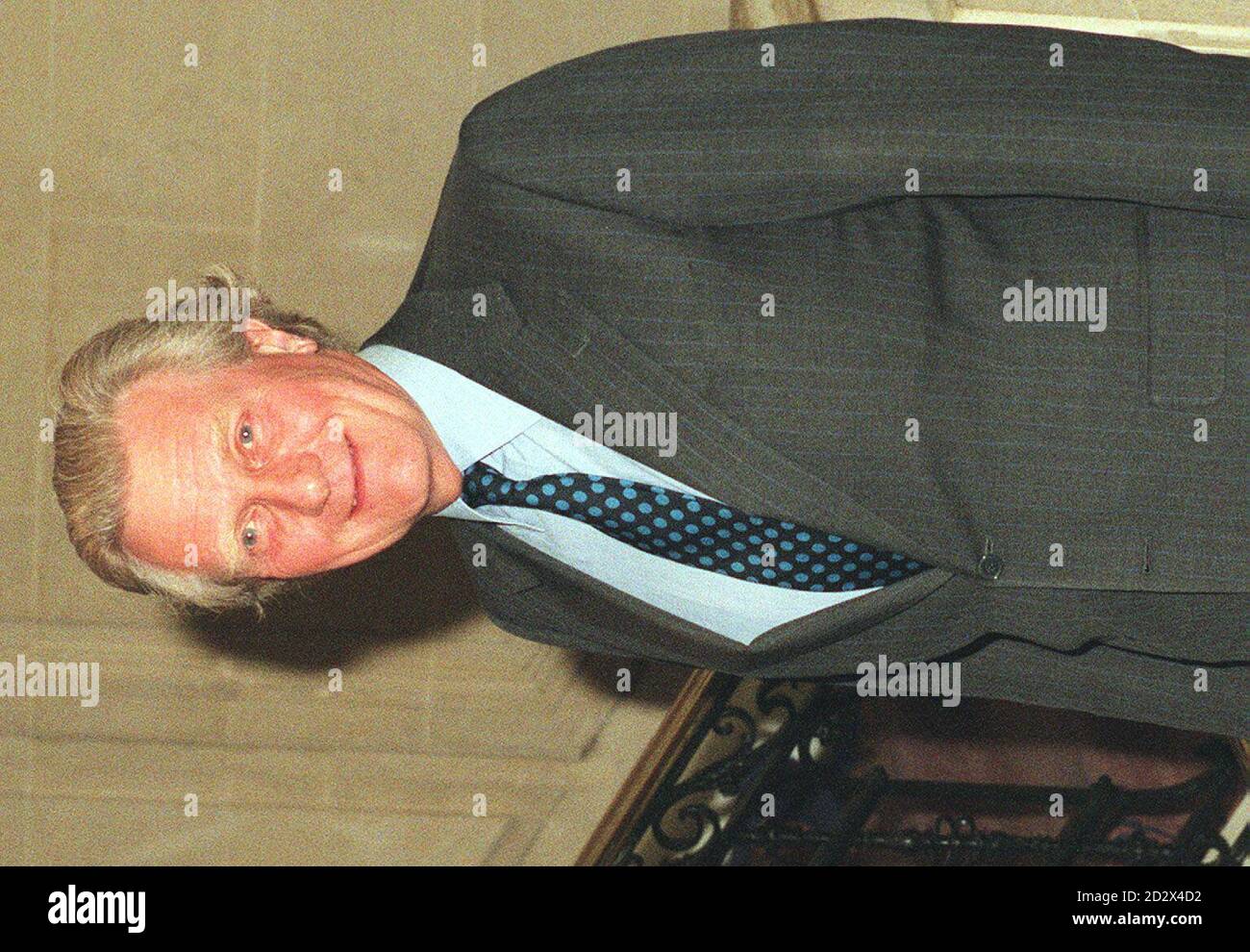 Deputy Prime Minister Michael Heseltine arrives at the Millbank parliamentary studios in central London as results poured in from the local elections indicating massive Tory losses across the country.   Stock Photo