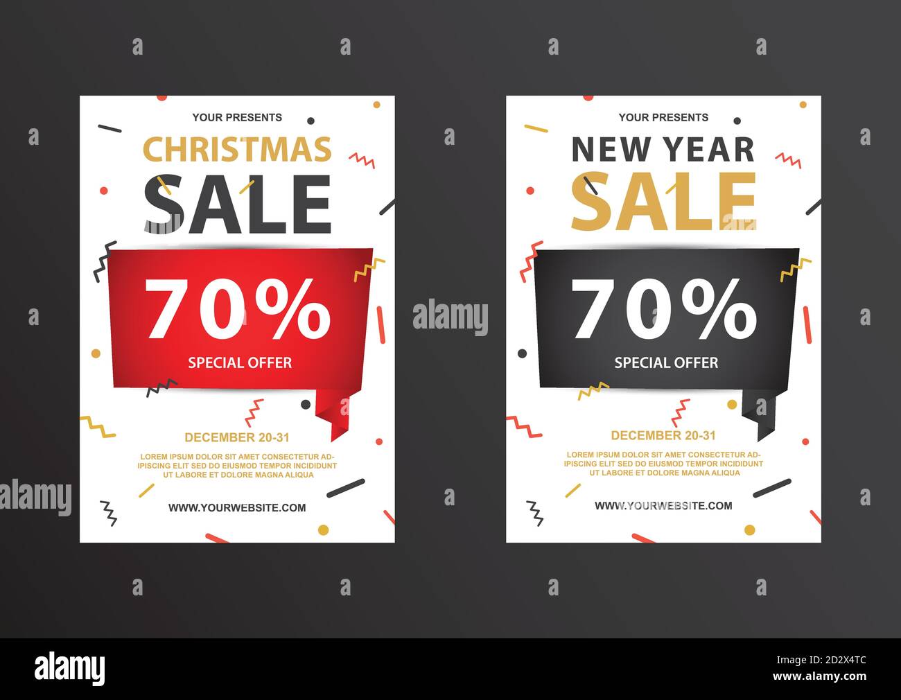Big discount coupon for the new year and Christmas. Stock Vector